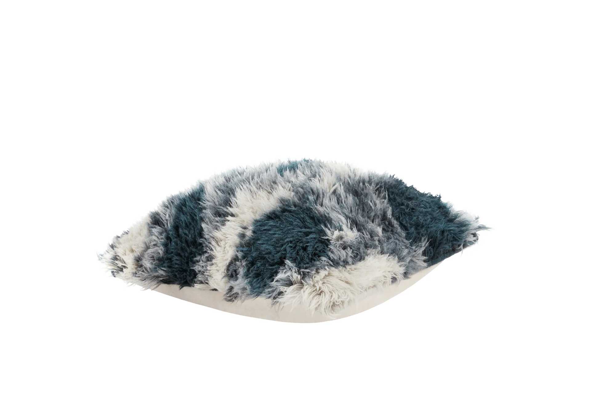 Monster pute Medium 50x50 cm, Dark teal-off white Hem