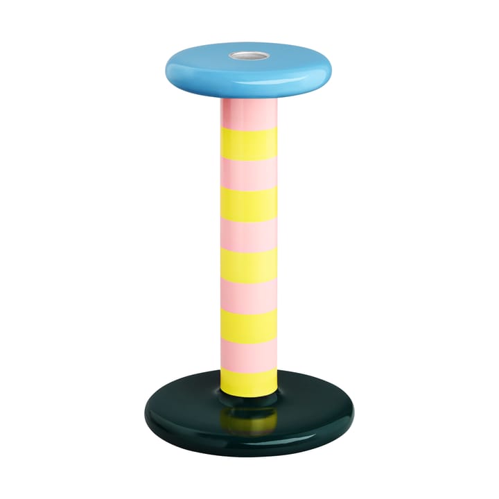Pesa lysestake High 23 cm - Pink-sulfur yellow stripe - Hem