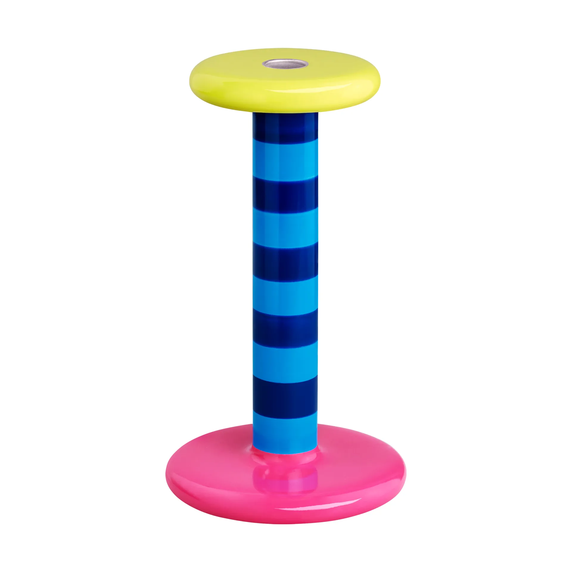 Pesa lysestake High 23 cm, Sky blue-night blue stripe Hem