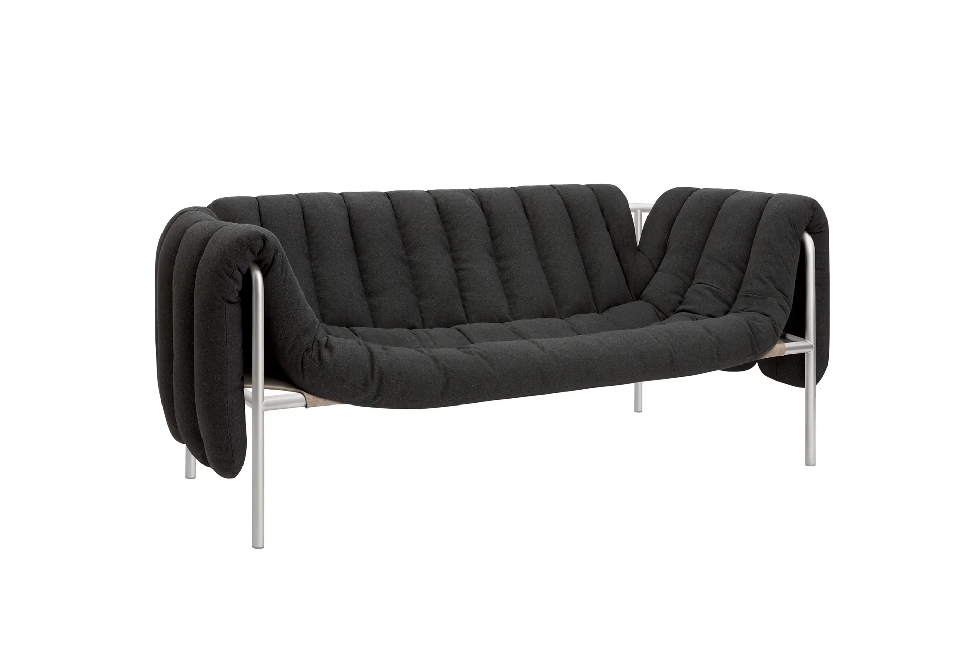 Puffy 2,5-seters sofa 205 cm, Anthracite-rustfritt stål Hem