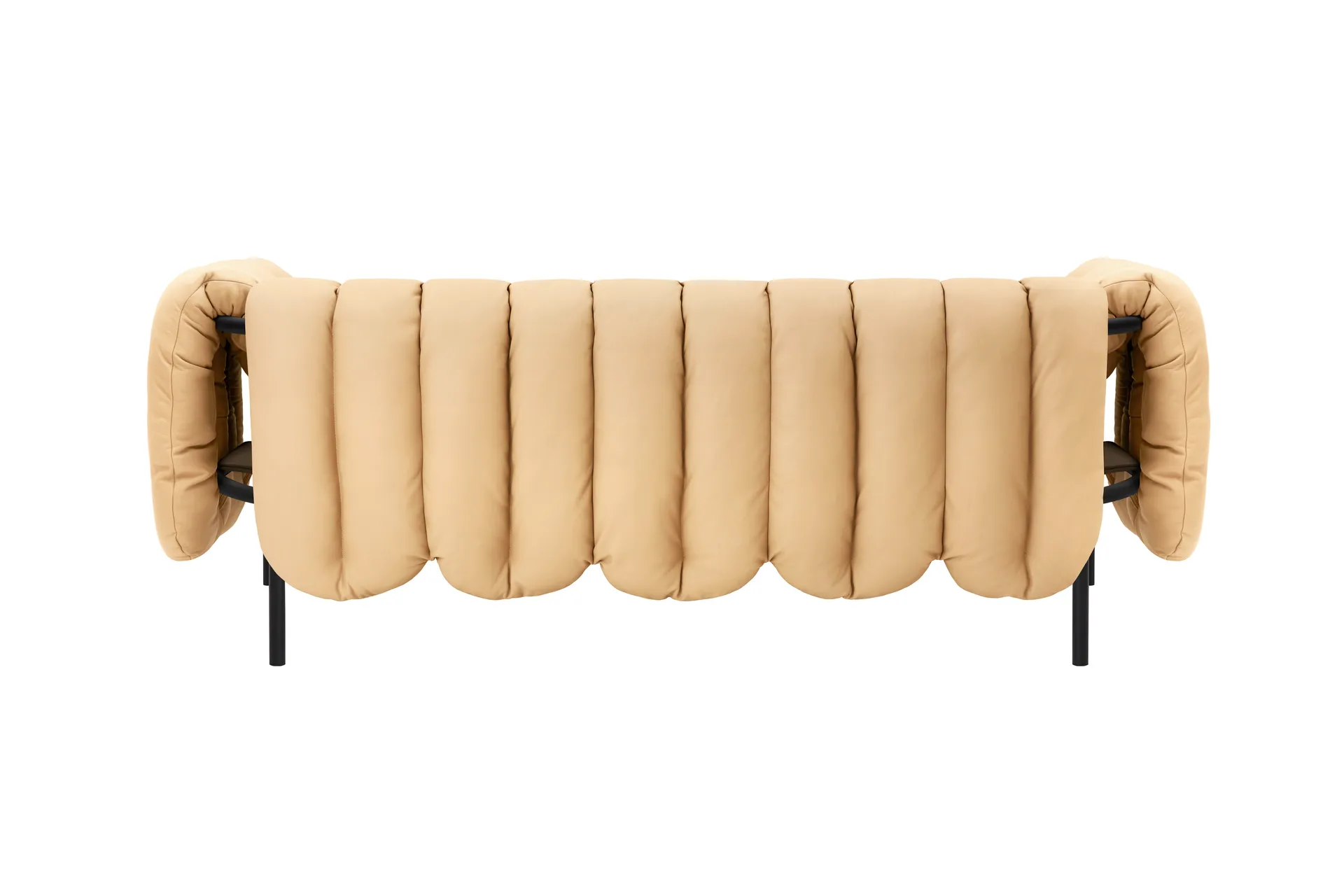 Puffy 2,5-seters sofa 205 cm, Sand leather-black grey Hem