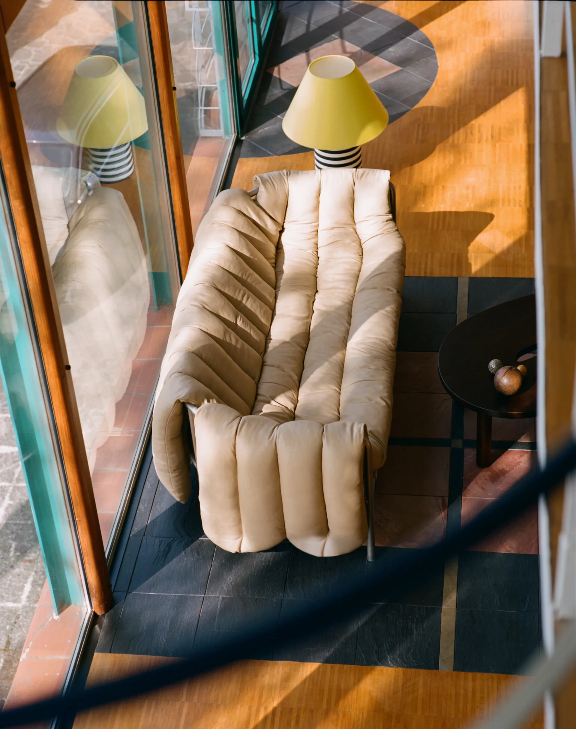 Puffy 2,5-seters sofa 205 cm, Sand leather-cream Hem