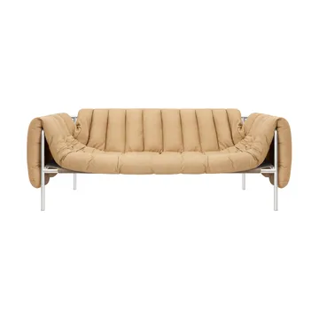 Puffy 2,5-seters sofa 205 cm - Sand leather-rustfritt stål - Hem