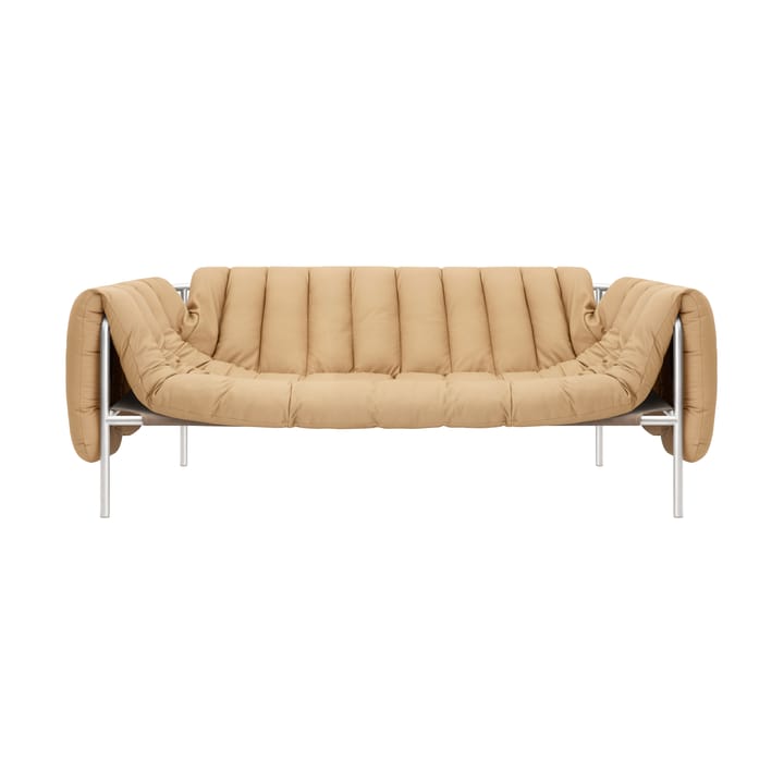 Puffy 2,5-seters sofa 205 cm - Sand leather-rustfritt stål - Hem