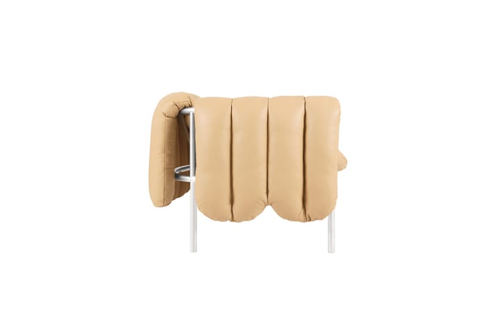 Puffy 2,5-seters sofa 205 cm, Sand leather-rustfritt stål Hem