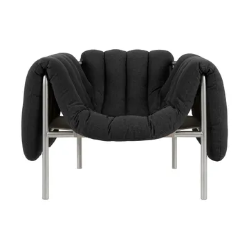 Puffy loungelenestol - Anthracite-rustfritt stål - Hem
