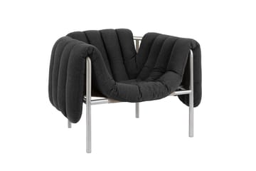 Puffy loungelenestol - Anthracite-rustfritt stål - Hem