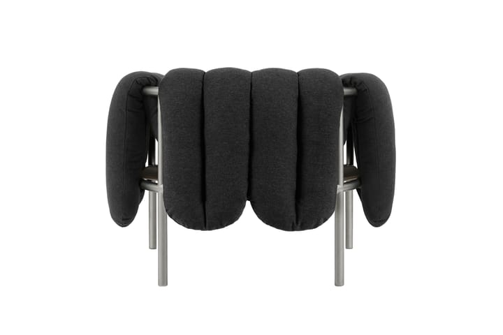 Puffy loungelenestol, Anthracite-rustfritt stål Hem