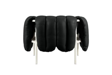 Puffy loungelenestol - Black leather-cream - Hem
