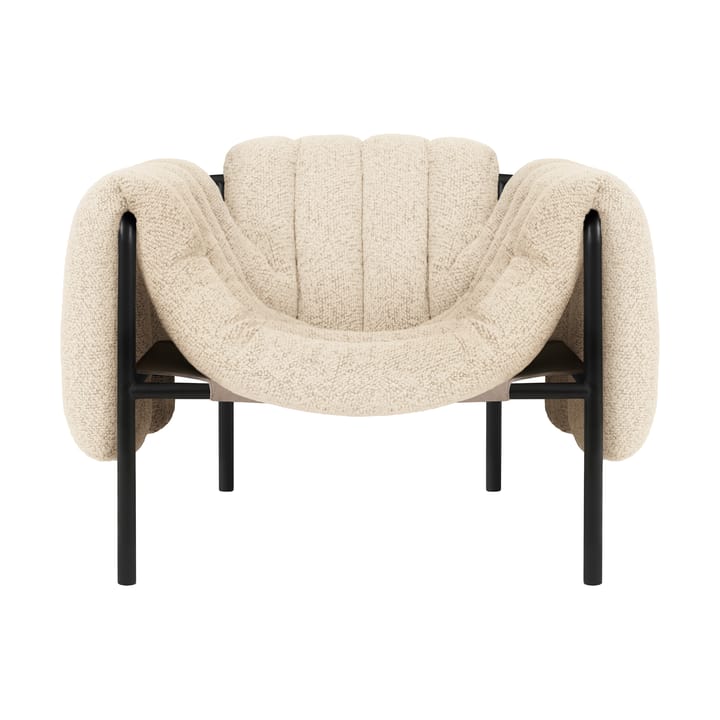 Puffy loungelenestol - Eggshell-black grey - Hem