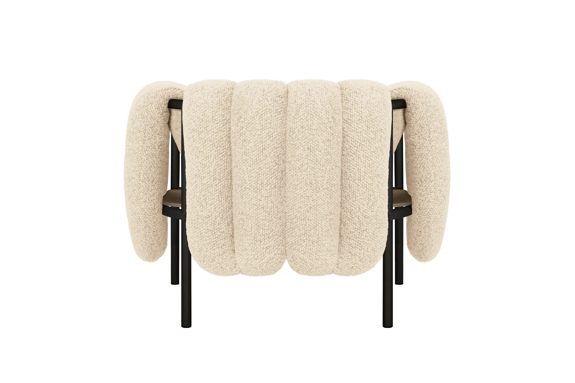 Puffy loungelenestol, Eggshell-black grey Hem