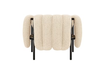 Puffy loungelenestol - Eggshell-black grey - Hem