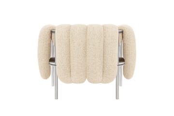 Puffy loungelenestol - Eggshell-rustfritt stål - Hem