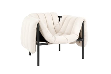 Puffy loungelenestol - Natural-black grey - Hem