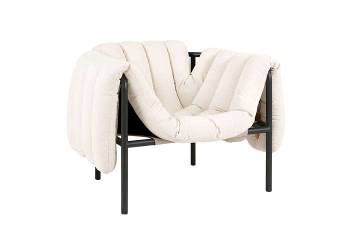 Puffy loungelenestol, Natural-black grey Hem