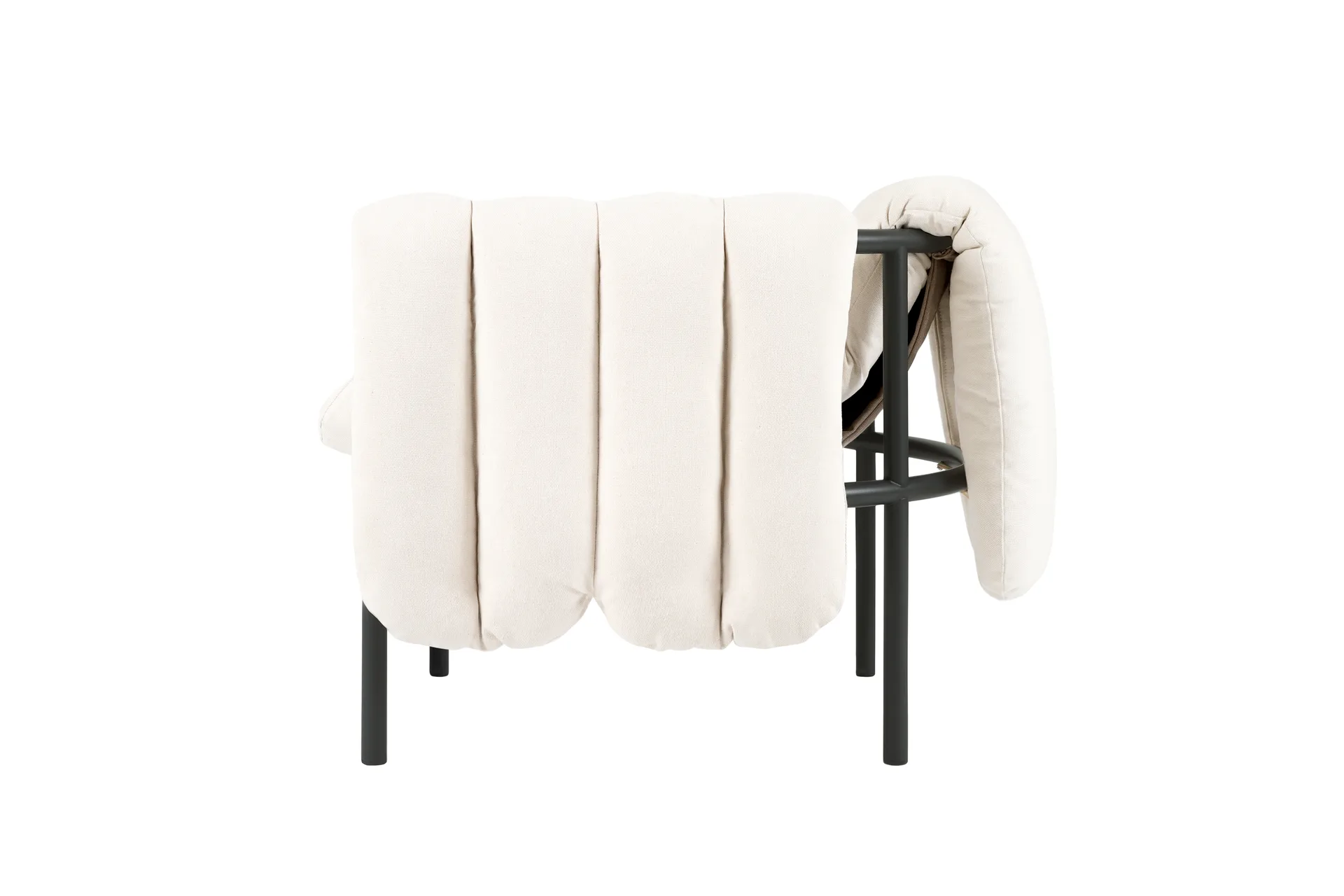 Puffy loungelenestol, Natural-black grey Hem