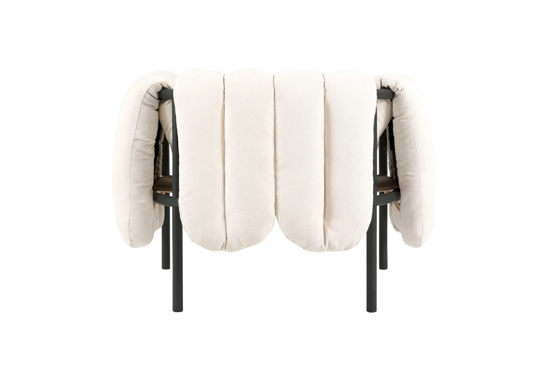 Puffy loungelenestol, Natural-black grey Hem