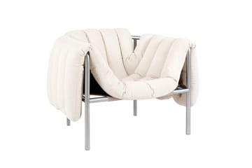 Puffy loungelenestol - Natural-rustfritt stål - Hem