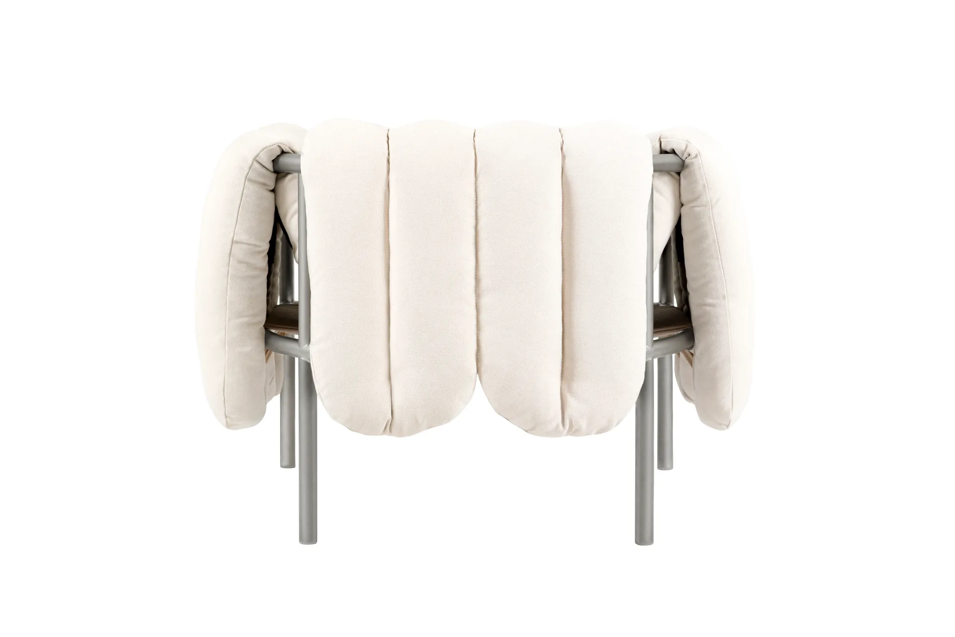 Puffy loungelenestol, Natural-rustfritt stål Hem