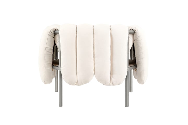 Puffy loungelenestol, Natural-rustfritt stål Hem