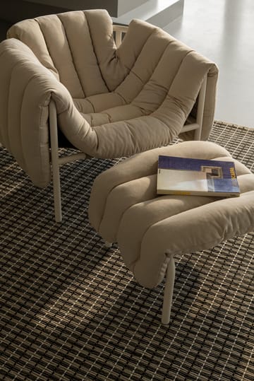 Puffy loungelenestol + ottoman - Sawdust-black grey - Hem