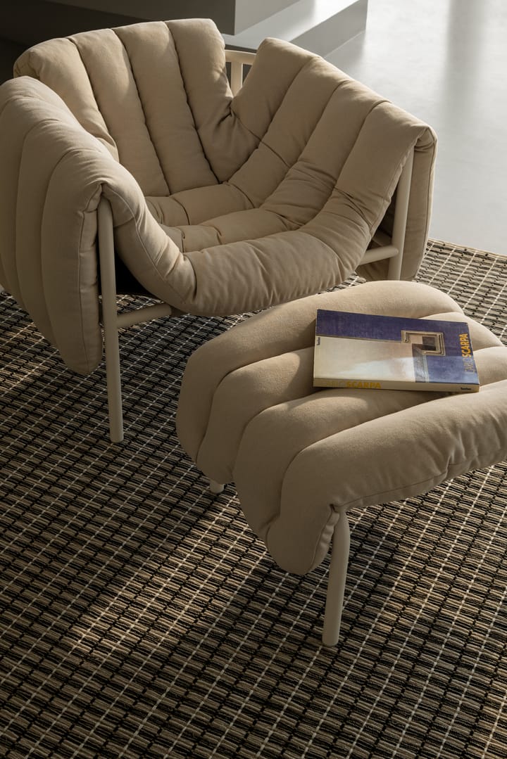 Puffy loungelenestol + ottoman, Sawdust-black grey Hem
