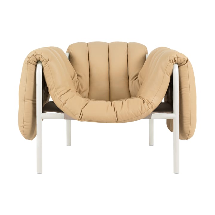 Puffy loungelenestol - Sand leather-cream - Hem