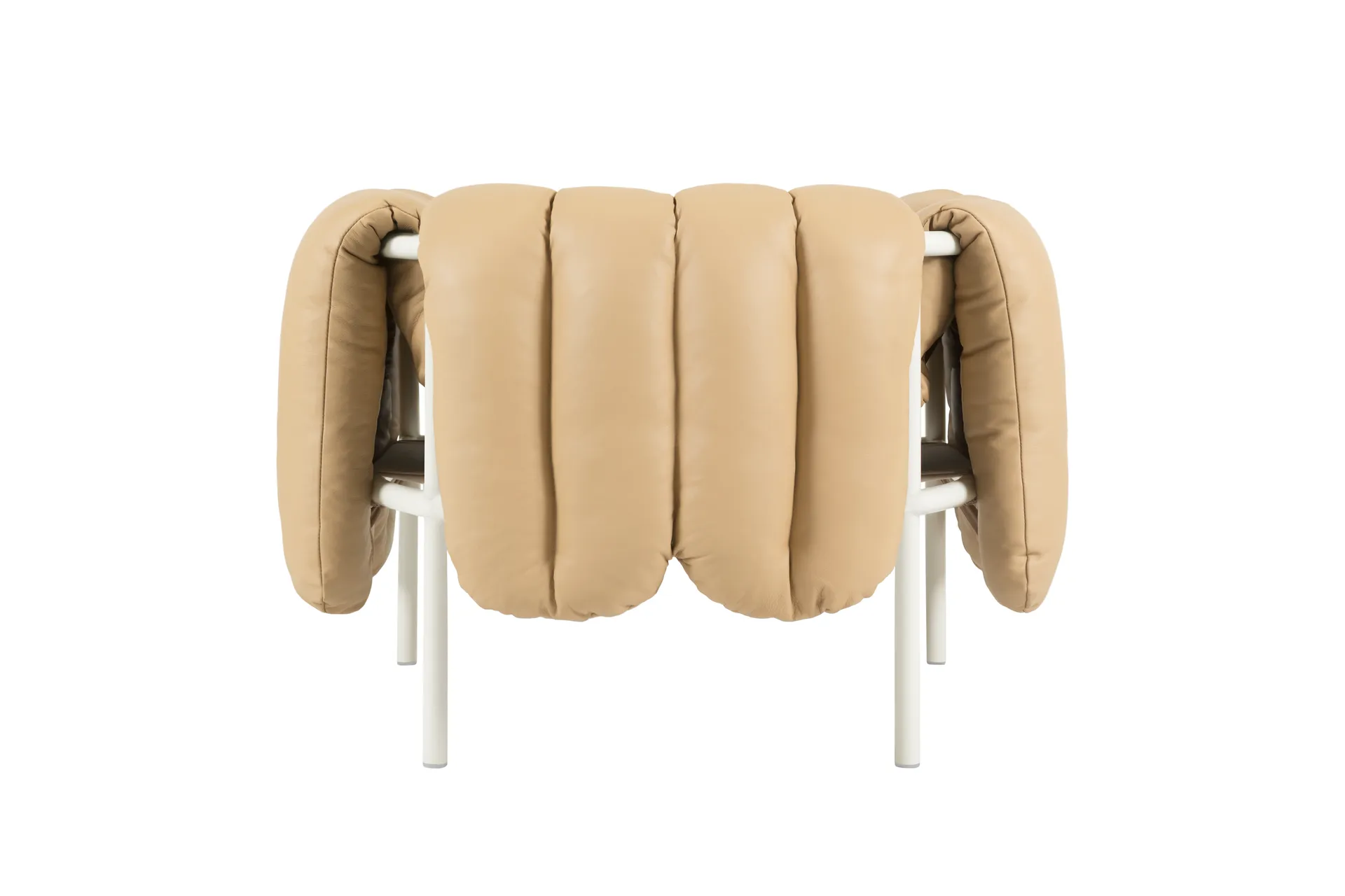 Puffy loungelenestol, Sand leather-cream Hem