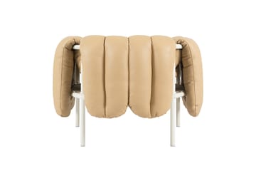 Puffy loungelenestol - Sand leather-cream - Hem