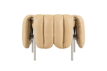 Puffy loungelenestol - Sand leather-rustfritt stål - Hem