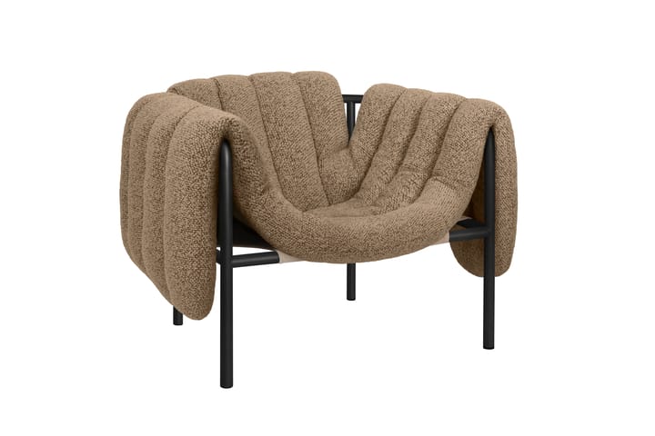 Puffy loungelenestol, Sawdust-black grey Hem