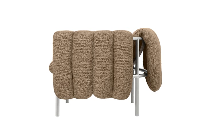 Puffy loungelenestol, Sawdust-rustfritt stål Hem