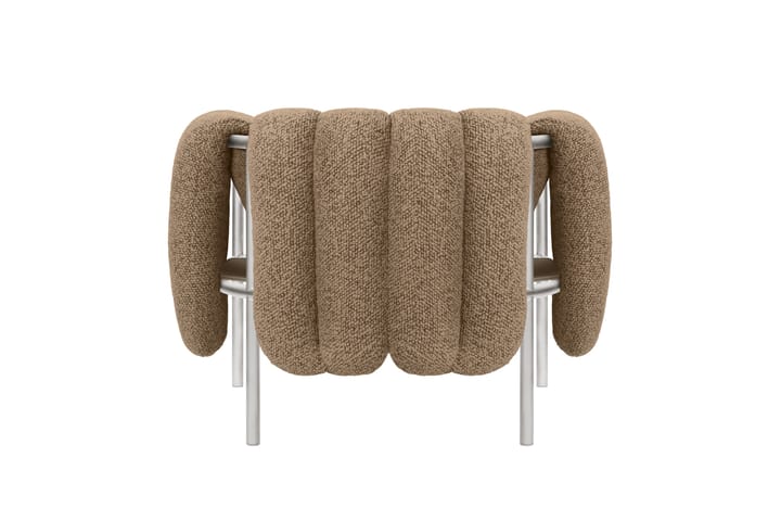 Puffy loungelenestol, Sawdust-rustfritt stål Hem