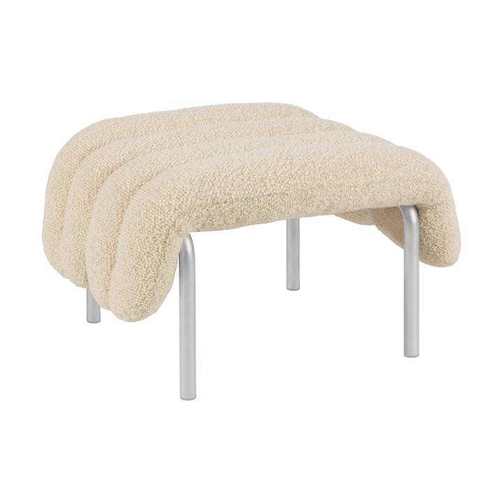Puffy ottoman 58x67 cm - Eggshell-rustfritt stål - Hem
