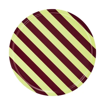 Stripe brett Large Ø65 cm - Butter-burgundy - Hem