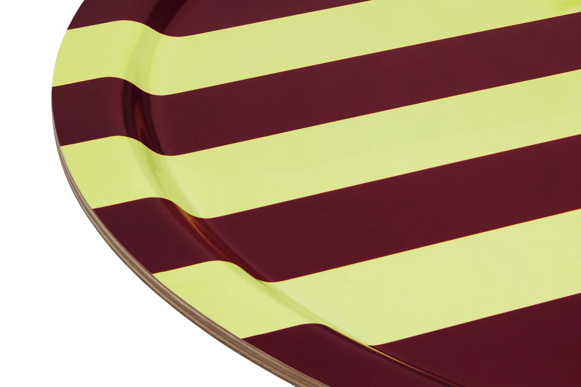 Stripe brett Large Ø65 cm, Butter-burgundy Hem