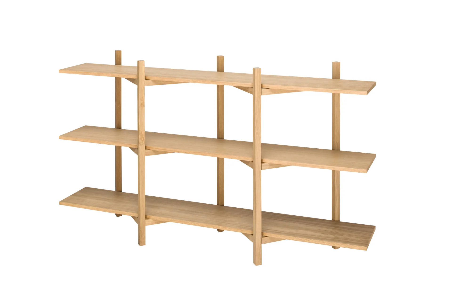 Zig Zag hylle Low 175x100 cm, Eik Hem