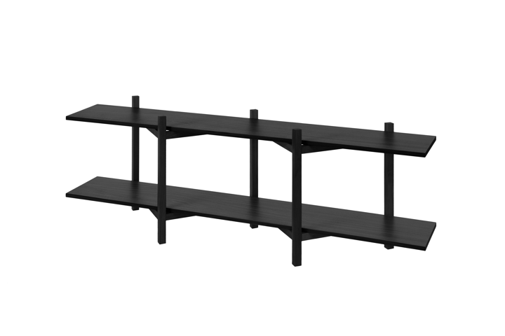 Zig Zag hylle Media 194x57 cm, Black Hem