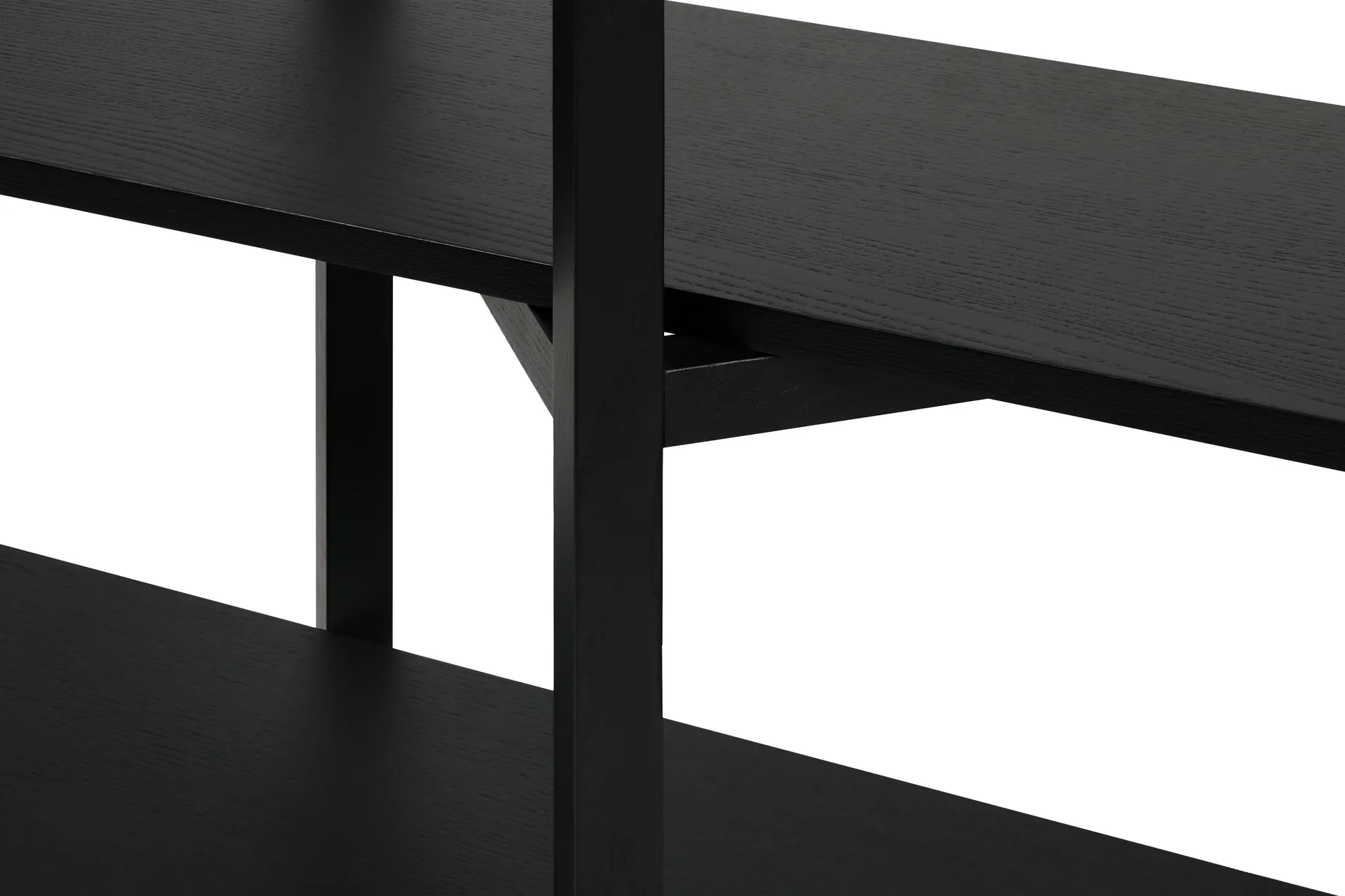 Zig Zag hylle Media 194x57 cm, Black Hem