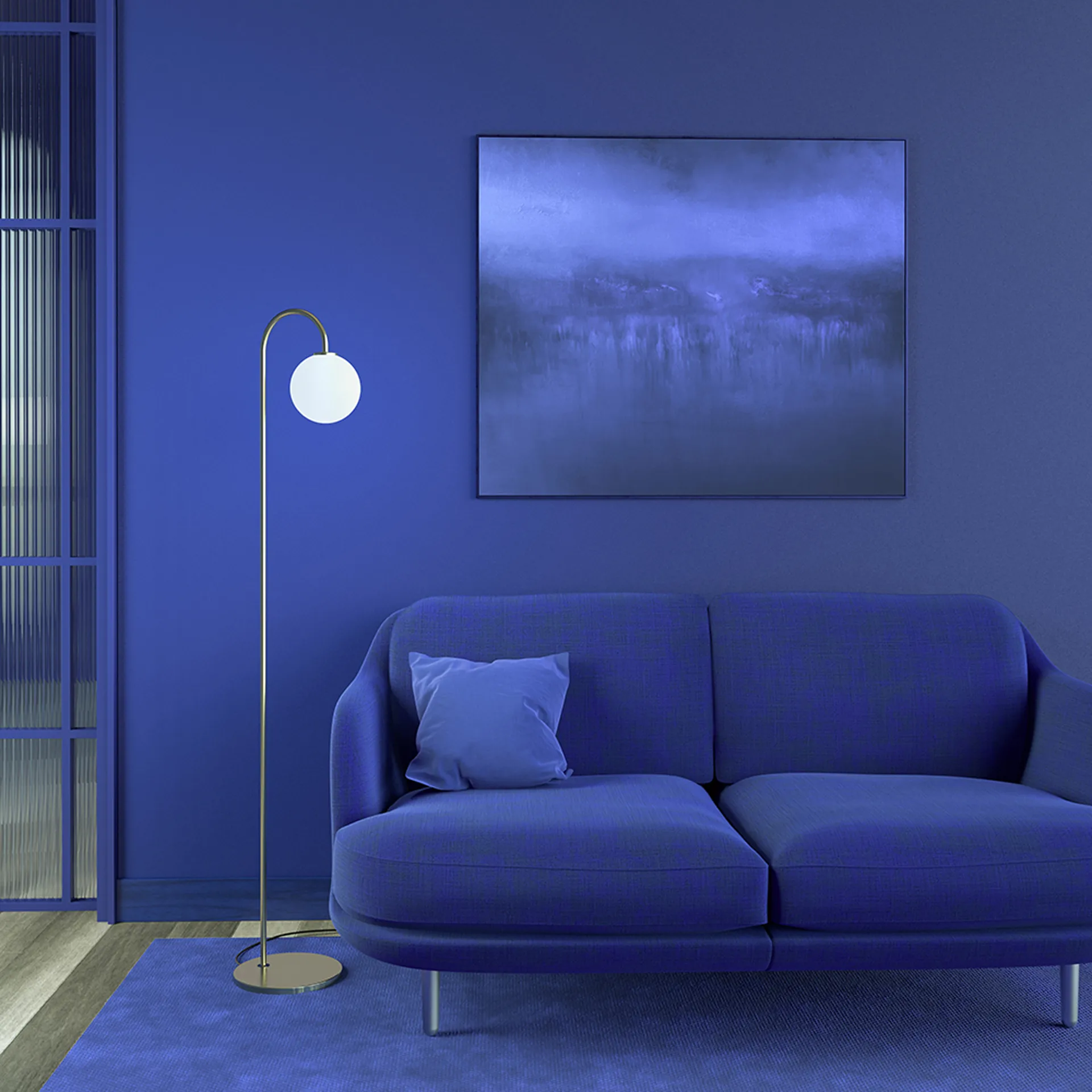 Ballon gulvlampe 137 cm, Messing Herstal