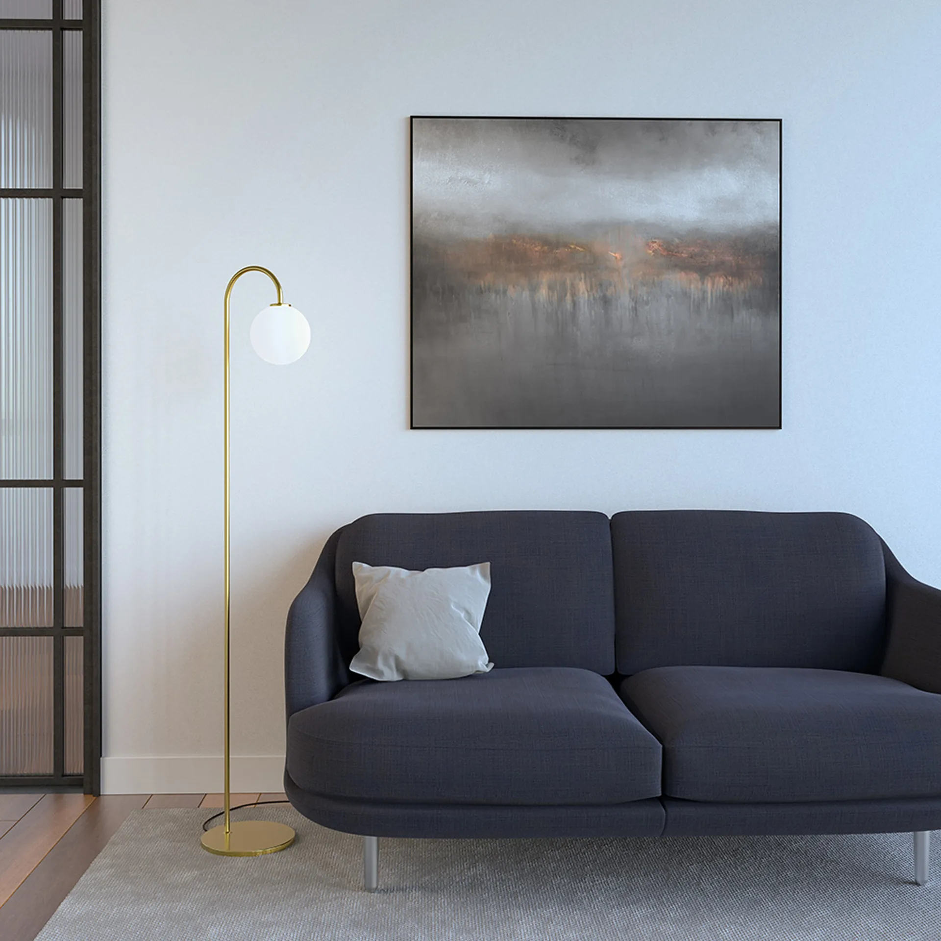 Ballon gulvlampe 137 cm, Messing Herstal