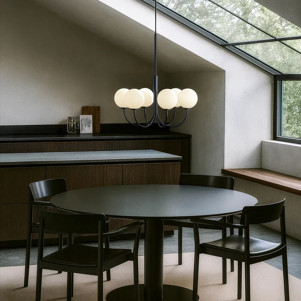 Ballon lysekrone 60x45 cm, Svart, Ø60 cm Herstal