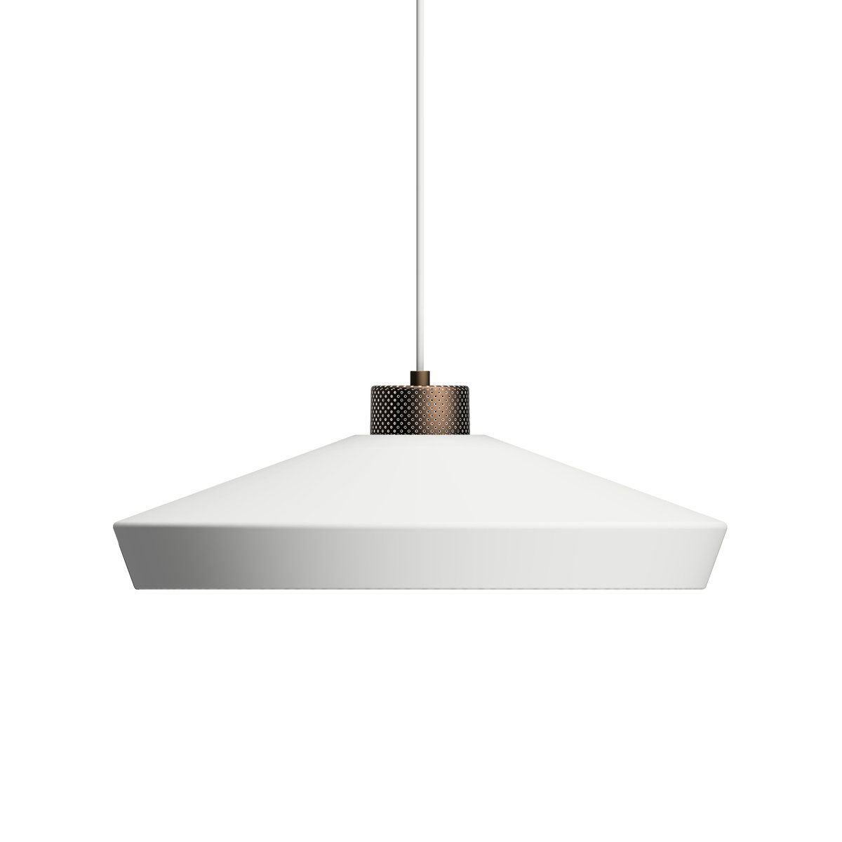 Bilde av Herstal Edge pendel large Matt hvit-bronse