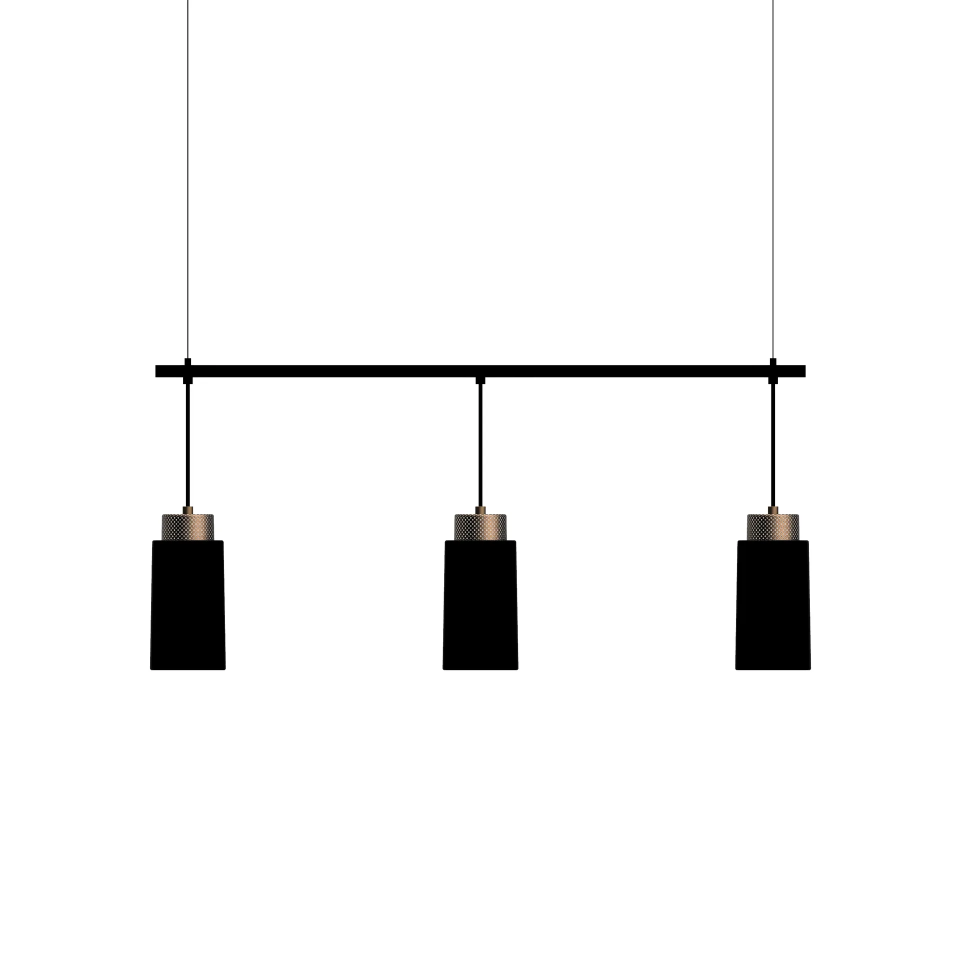 Edge pendel trio, Matt svart-bronse Herstal