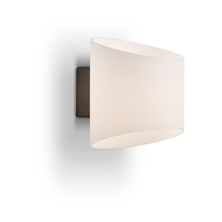 Bilde av Herstal Evoke vegglampe oval Antrasitt-opalglass