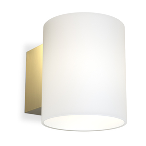 Bilde av Herstal Evoke vegglampe small Satin messing-opalglass