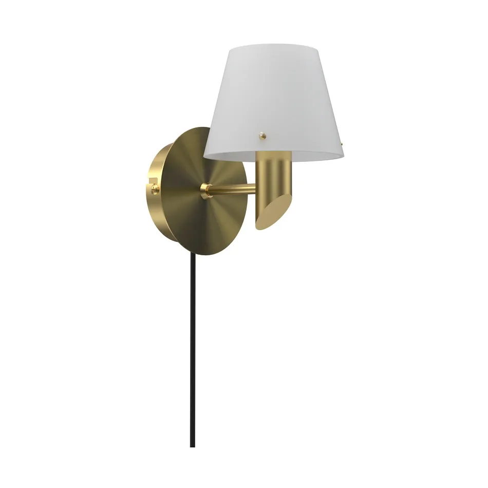 Gil vegglampe, Satin brass-opal glass Herstal