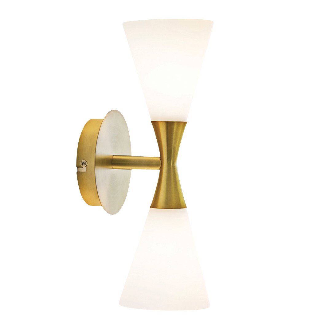 Bilde av Herstal Harlekin duo vegglampe messing-hvit