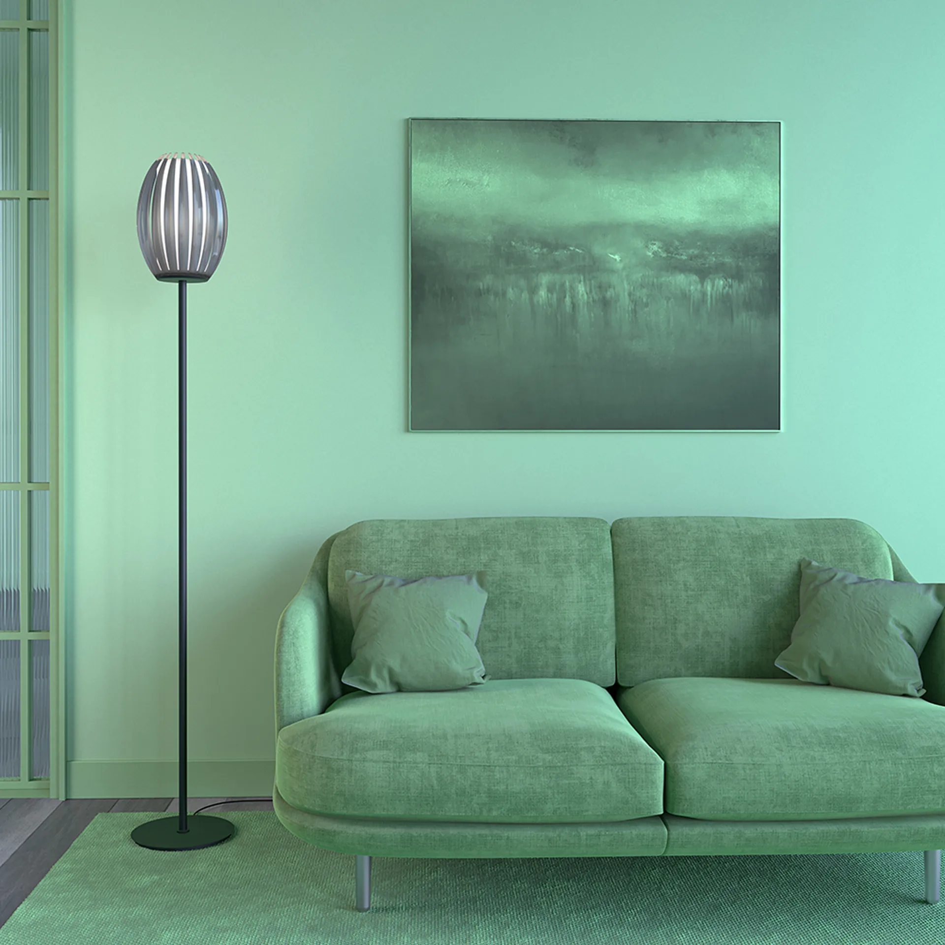 Tentacle gulvlampe 165 cm, Svart-røkfarget Herstal