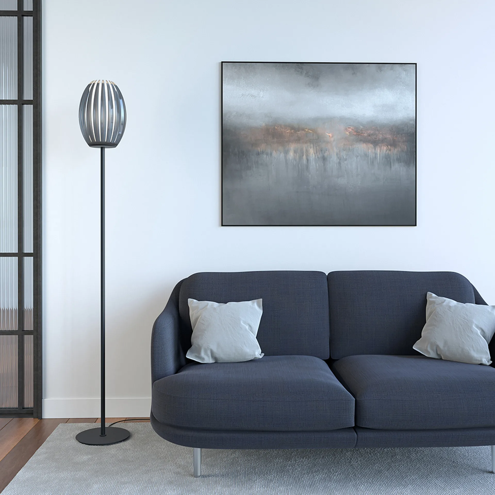 Tentacle gulvlampe 165 cm, Svart-røkfarget Herstal